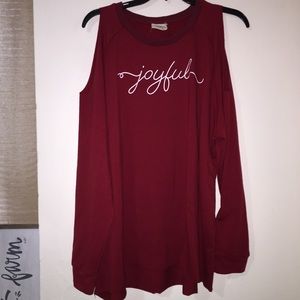 Cold Shoulder “Joyful” sweatshirt